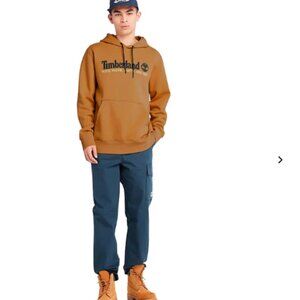 Timberland Wind Water Earth Sky Hoodie Sweatshirt Fleece Tree Logo Size XL